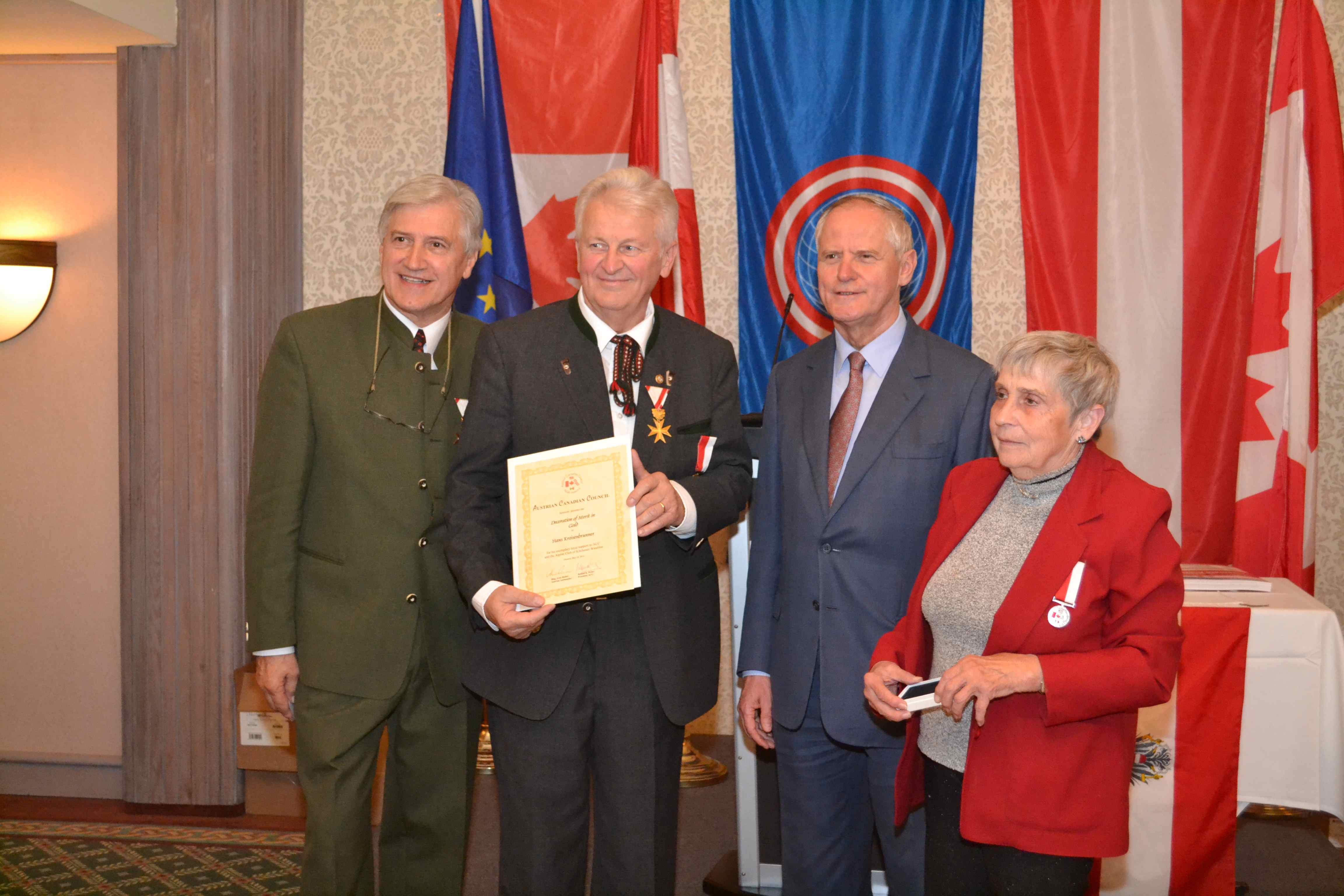 Awarding ACC Medal in Gold to Hans Kroisenbrunner Sr.